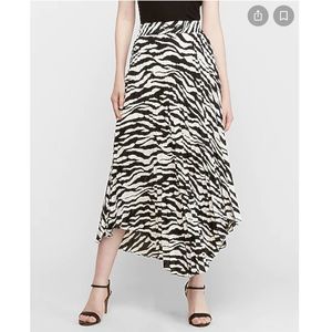 New EXPRESS TIGER STRIPE PLEATED MAXI MIDI SKIRT XS